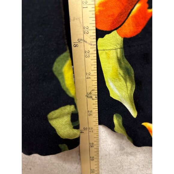 Soft Surroundings Women's Skirt Black Floral 100% Rayon Tropical Petite Large PL - Picture 5 of 11